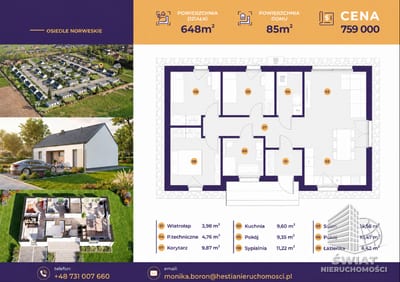 Dom na sprzedaż, Koszalin Jamno, 4 pokoje, 85 m² — HES29432, zdjęcie 2
