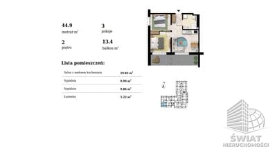 Mieszkanie na sprzedaż, Kołobrzeg Grzybowo, 3 pokoje, 45 m² — NYC21456, zdjęcie 4