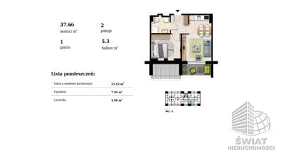 Mieszkanie na sprzedaż, Kołobrzeg Grzybowo, 2 pokoje, 38 m² — NYC21461, zdjęcie 2