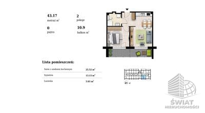 Mieszkanie na sprzedaż, Kołobrzeg Grzybowo, 2 pokoje, 43 m² — NYC21462, zdjęcie 3