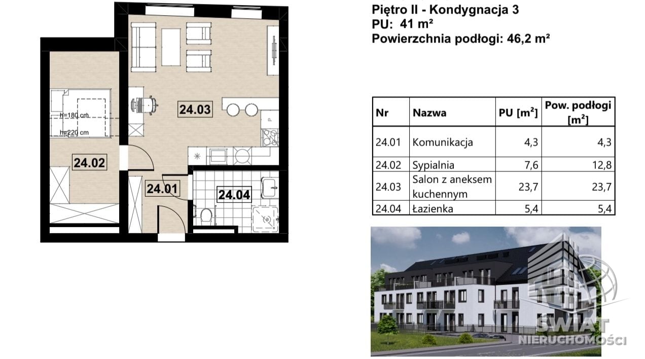 Mieszkanie na sprzedaż, Szczecin Podjuchy, 2 pokoje, 41 m² — BUS20363, zdjęcie 1
