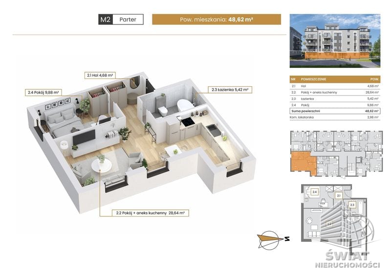 Mieszkanie na sprzedaż, Szczecin Stołczyn, 2 pokoje, 49 m² — CIE25008, zdjęcie 1