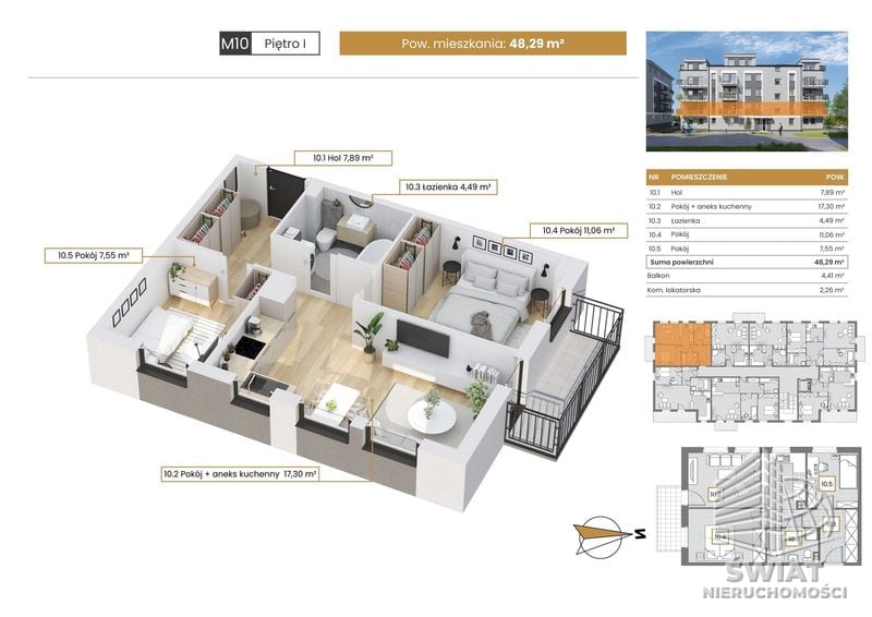 Mieszkanie na sprzedaż, Szczecin Stołczyn, 3 pokoje, 48 m² — CIE25017, zdjęcie 1