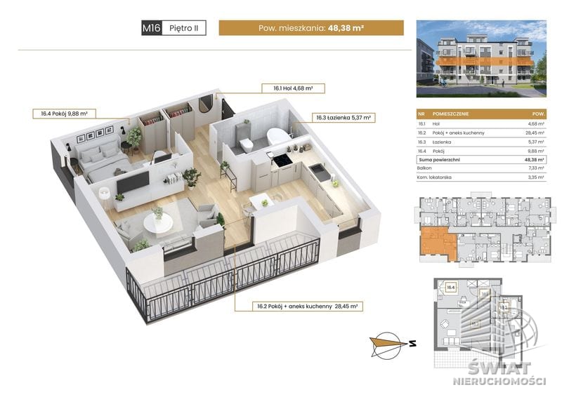 Mieszkanie na sprzedaż, Szczecin Stołczyn, 2 pokoje, 48 m² — CIE25023, zdjęcie 1