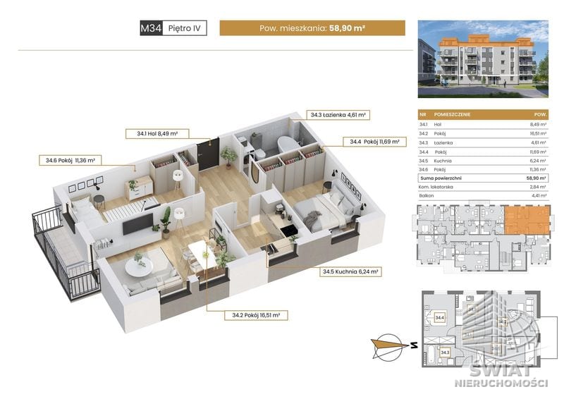 Mieszkanie na sprzedaż, Szczecin Stołczyn, 3 pokoje, 59 m² — CIE25040, zdjęcie 1