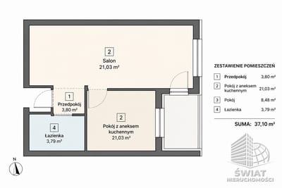 Mieszkanie na sprzedaż, Szczecin Zawadzkiego, 2 pokoje, 37 m² — ELT34607, zdjęcie 4
