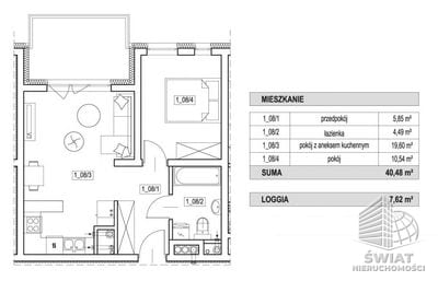 Mieszkanie na sprzedaż, Szczecin Żelechowa, 2 pokoje, 40 m² — SWN29528, zdjęcie 3