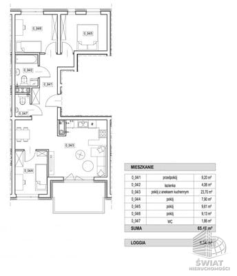 Mieszkanie na sprzedaż, Szczecin Żelechowa, 4 pokoje, 65 m² — SWN29542, zdjęcie 2