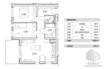 Mieszkanie na sprzedaż, Szczecin Żelechowa, 3 pokoje, 59 m² — SWN29543, zdjęcie 3