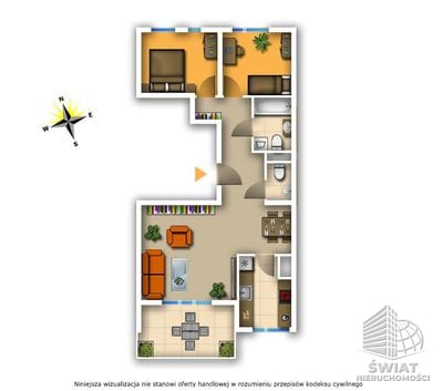 Mieszkanie na sprzedaż, Szczecin Żelechowa, 3 pokoje, 65 m² — SWN29550, zdjęcie 3